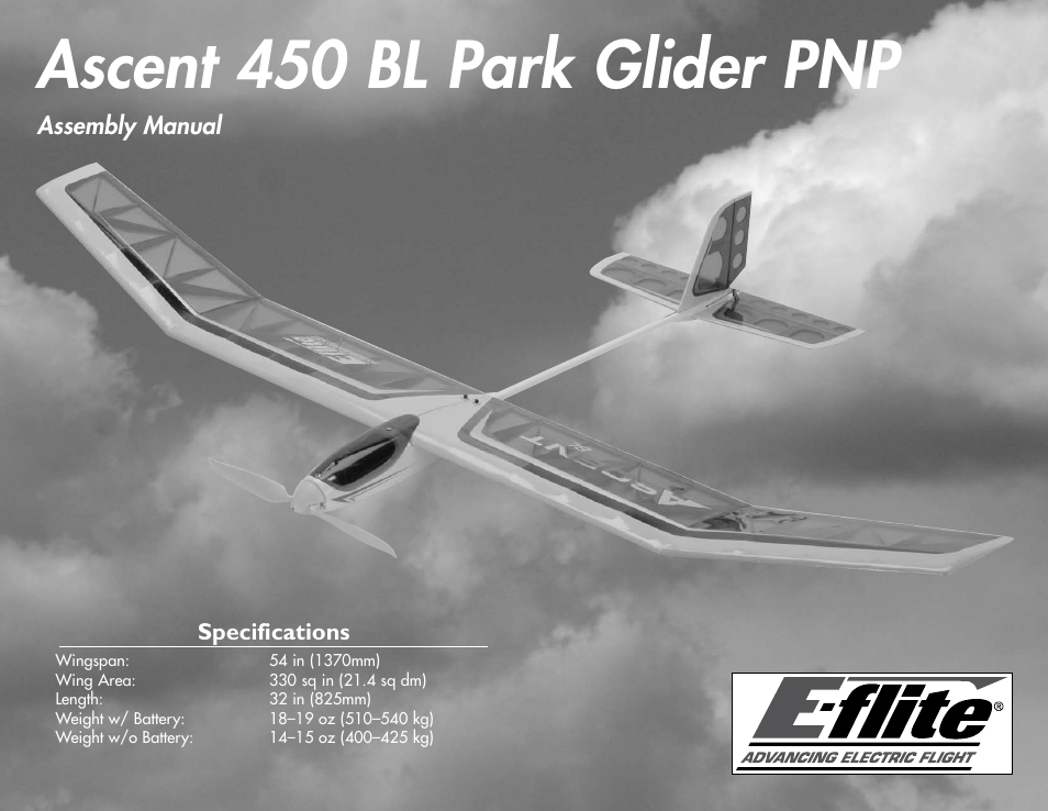 E-flite Ascent 450 Brushless PNP User Manual | 28 pages