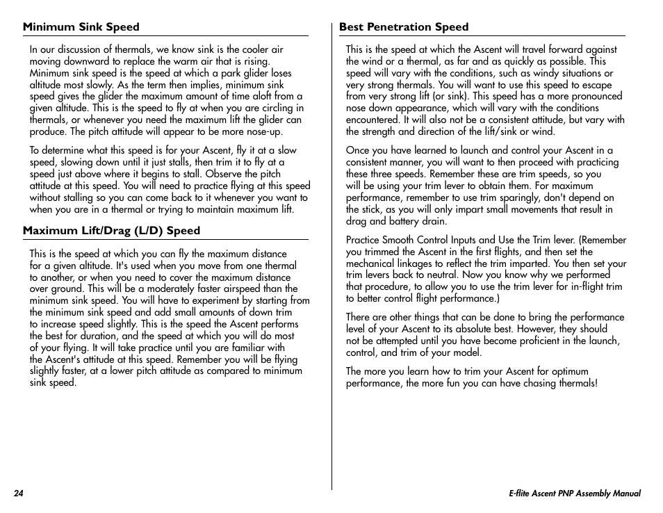 E-flite Ascent 450 Brushless PNP User Manual | Page 24 / 28