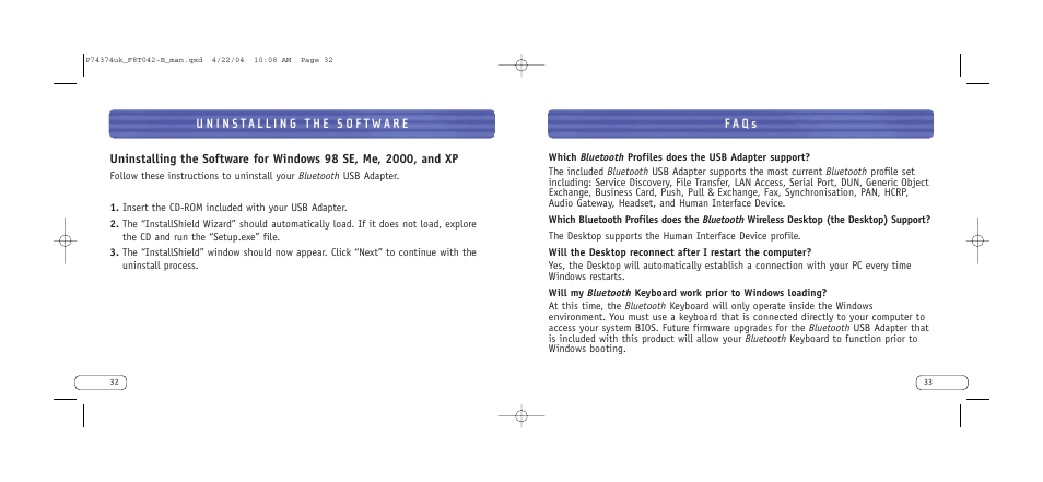 Belkin Bluetooth Wireless Desktop F8T042ukB User Manual | Page 18 / 23