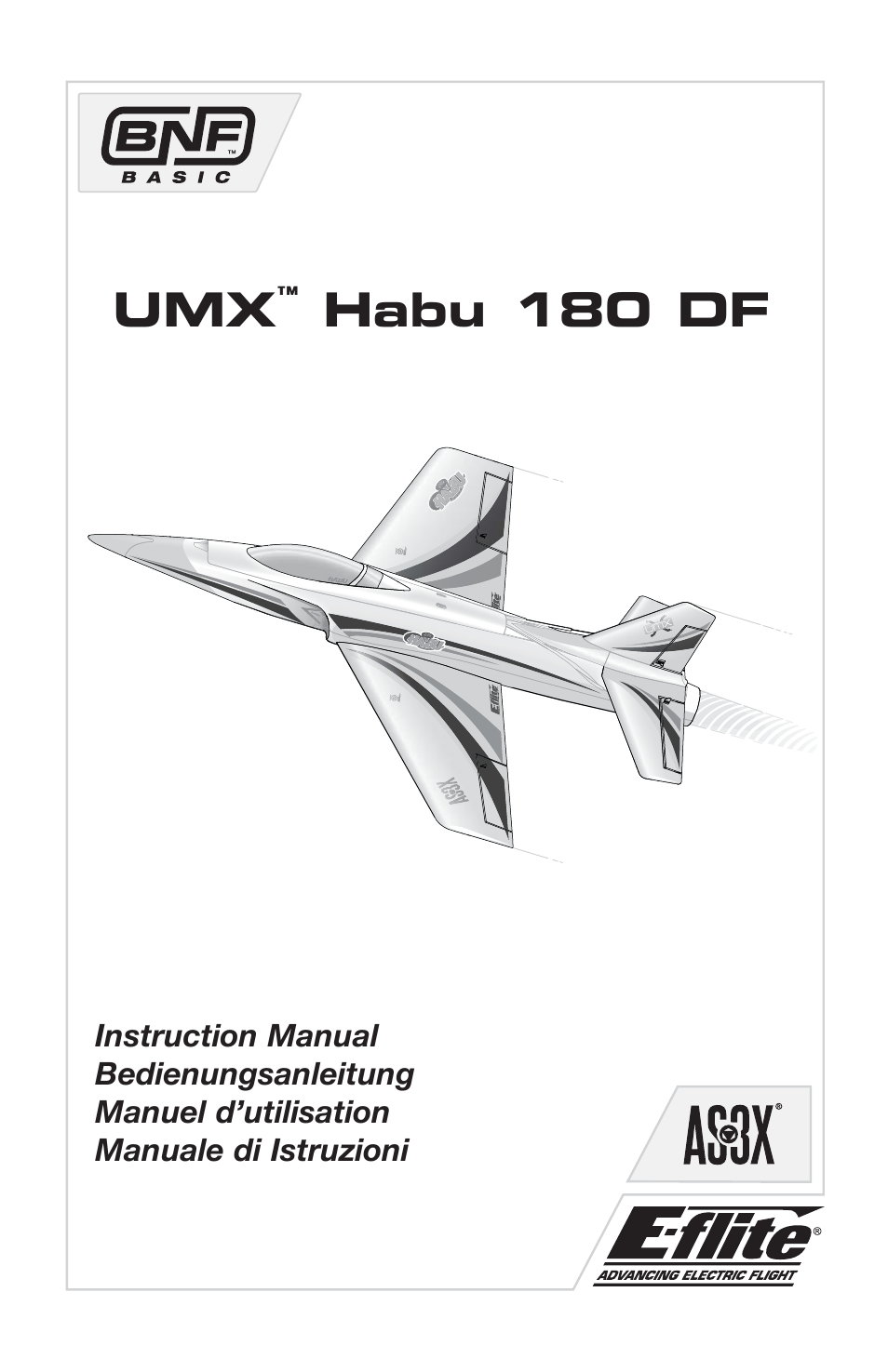 E-flite UMX Habu 180 DF BNF Basic with AS3X Technology User Manual | 18 pages