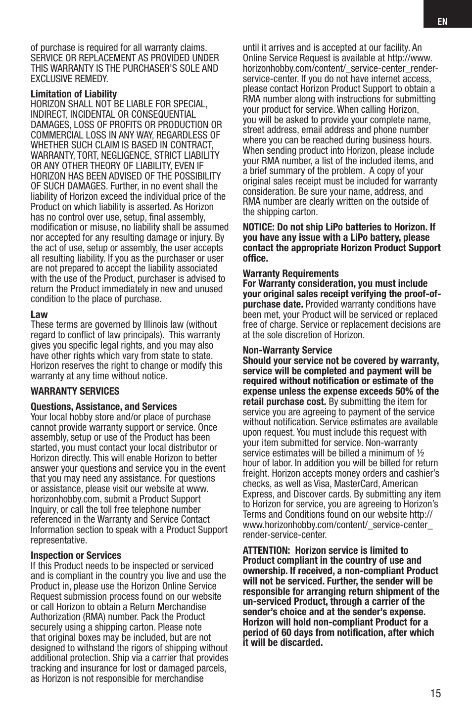 E-flite UMX Habu S DF180m BNF User Manual | Page 15 / 19