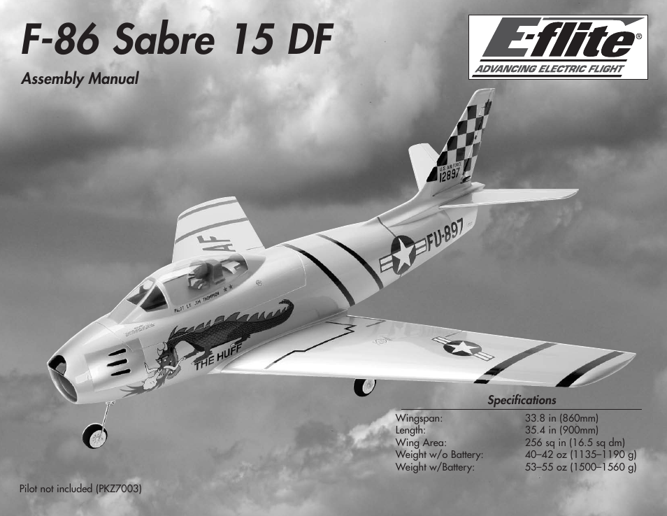 E-flite F-86 Sabre 15 DF ARF User Manual | 44 pages