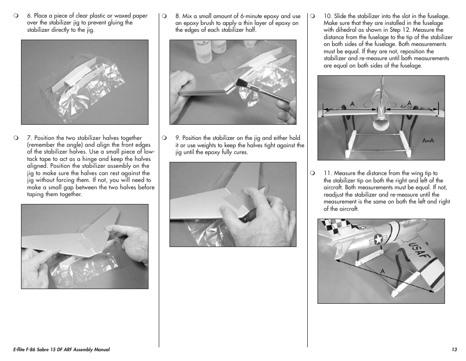 E-flite F-86 Sabre 15 DF ARF User Manual | Page 13 / 44