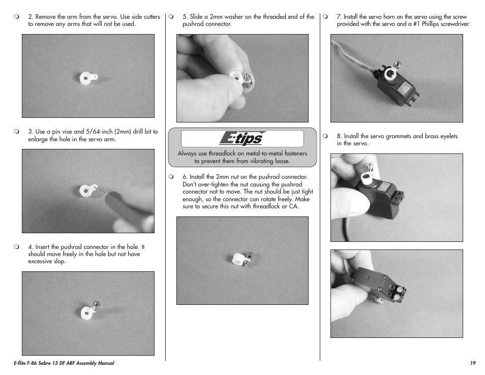 E-flite F-86 Sabre 15 DF ARF User Manual | Page 19 / 44