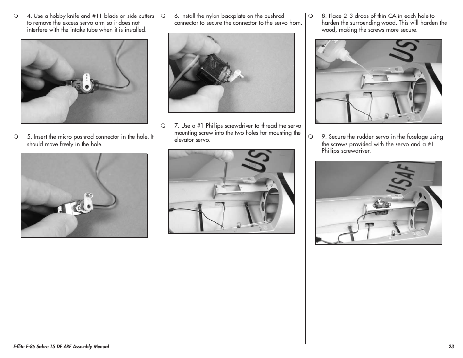 E-flite F-86 Sabre 15 DF ARF User Manual | Page 23 / 44