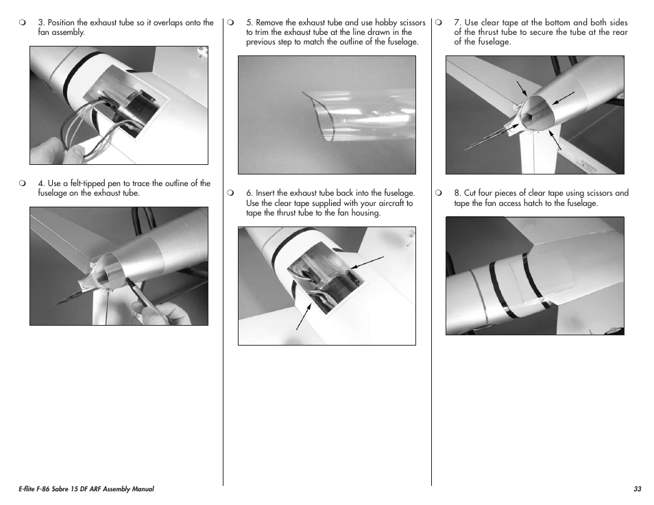 E-flite F-86 Sabre 15 DF ARF User Manual | Page 33 / 44