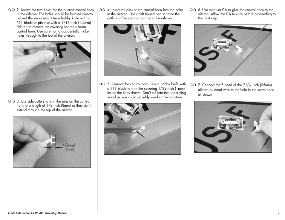 E-flite F-86 Sabre 15 DF ARF User Manual | Page 7 / 44