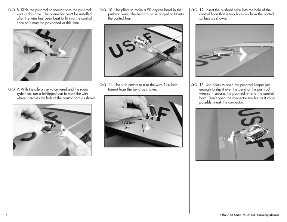 E-flite F-86 Sabre 15 DF ARF User Manual | Page 8 / 44