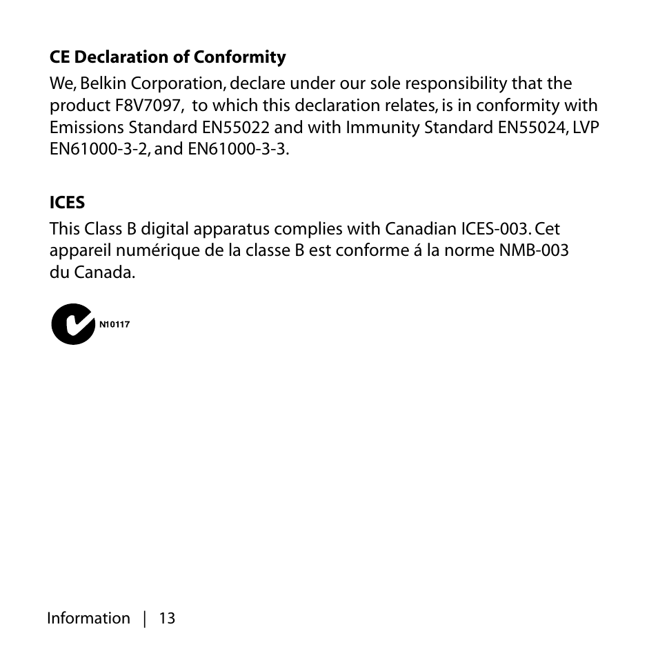 Belkin TUNEBASE F8V7097 User Manual | Page 14 / 16