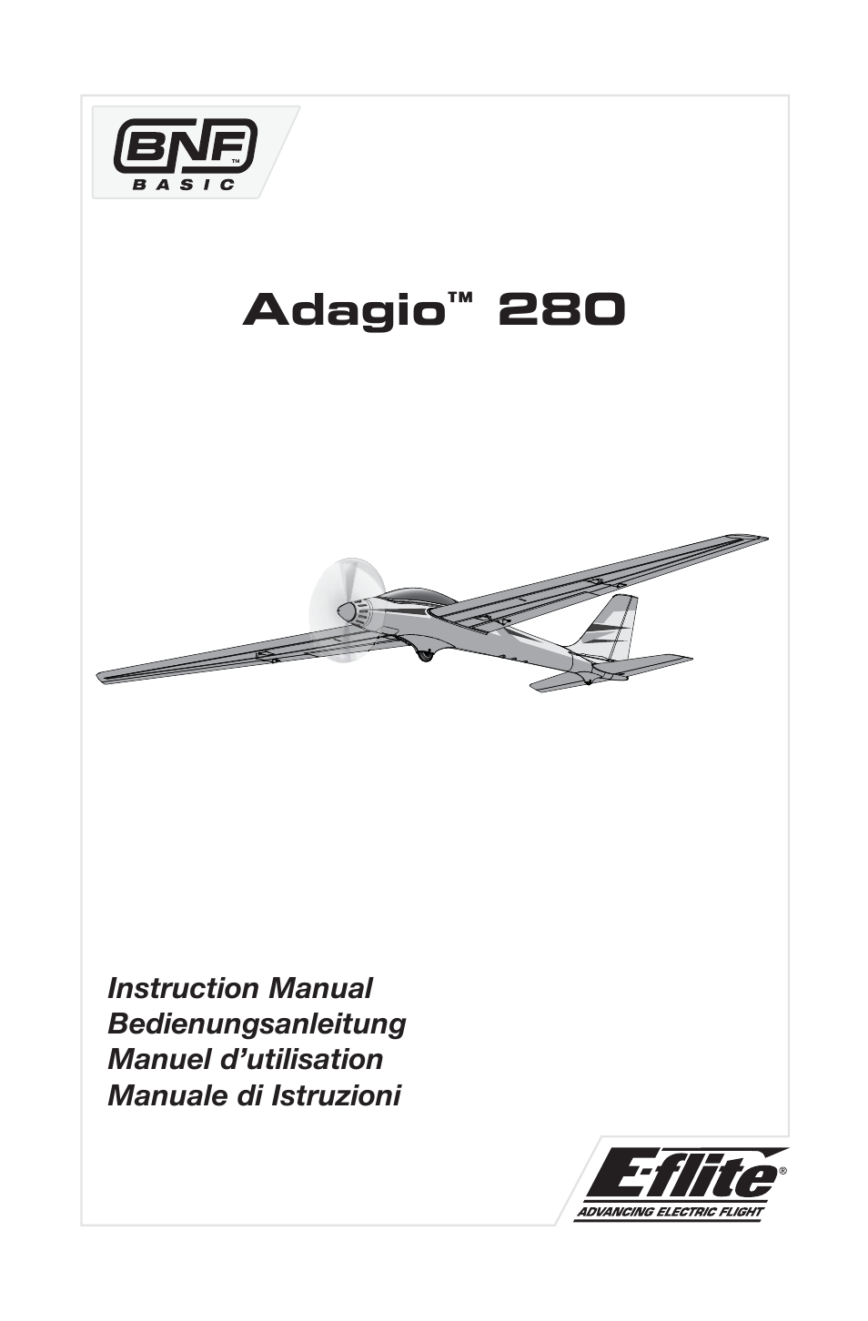 E-flite Adagio 280 BNF Basic User Manual | 17 pages