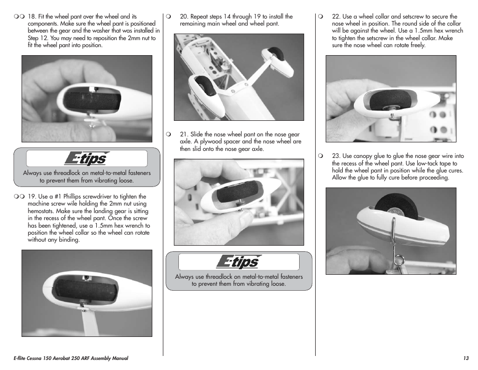 E-flite Cessna 150 Aerobat 250 ARF User Manual | Page 13 / 36