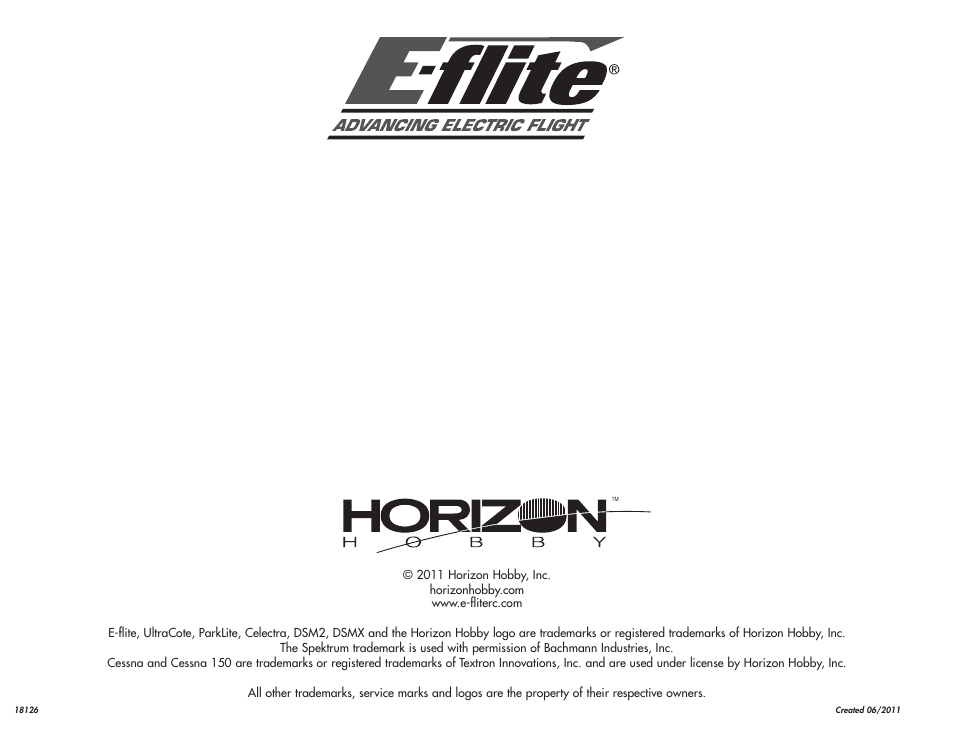 E-flite Cessna 150 Aerobat 250 ARF User Manual | Page 36 / 36