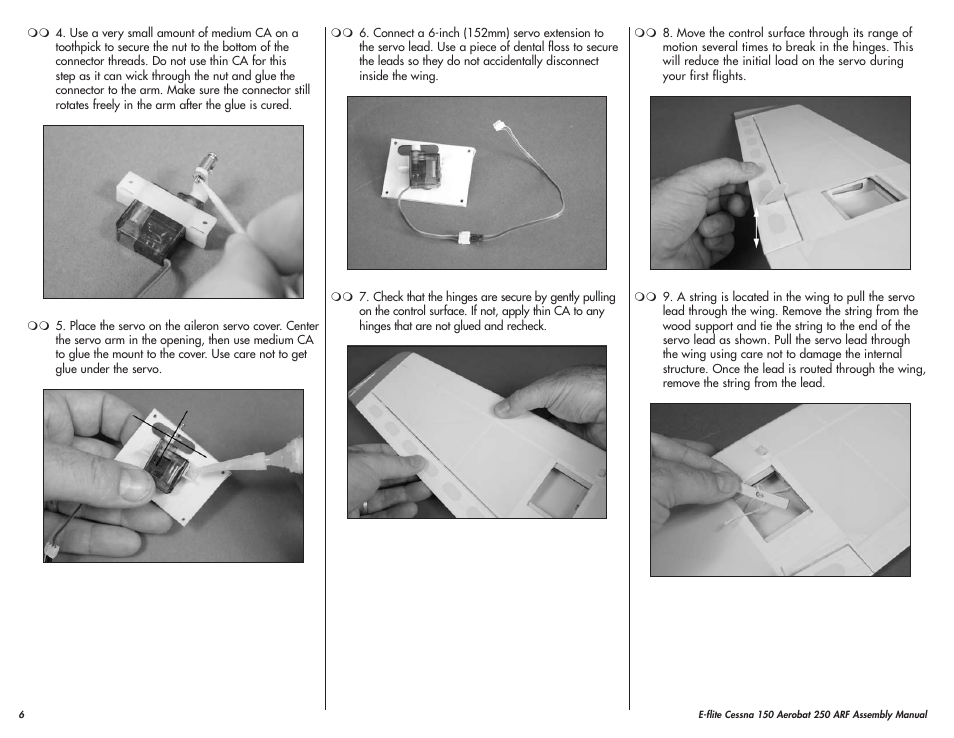 E-flite Cessna 150 Aerobat 250 ARF User Manual | Page 6 / 36