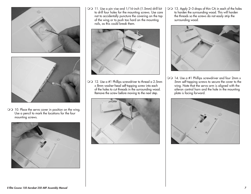 E-flite Cessna 150 Aerobat 250 ARF User Manual | Page 7 / 36