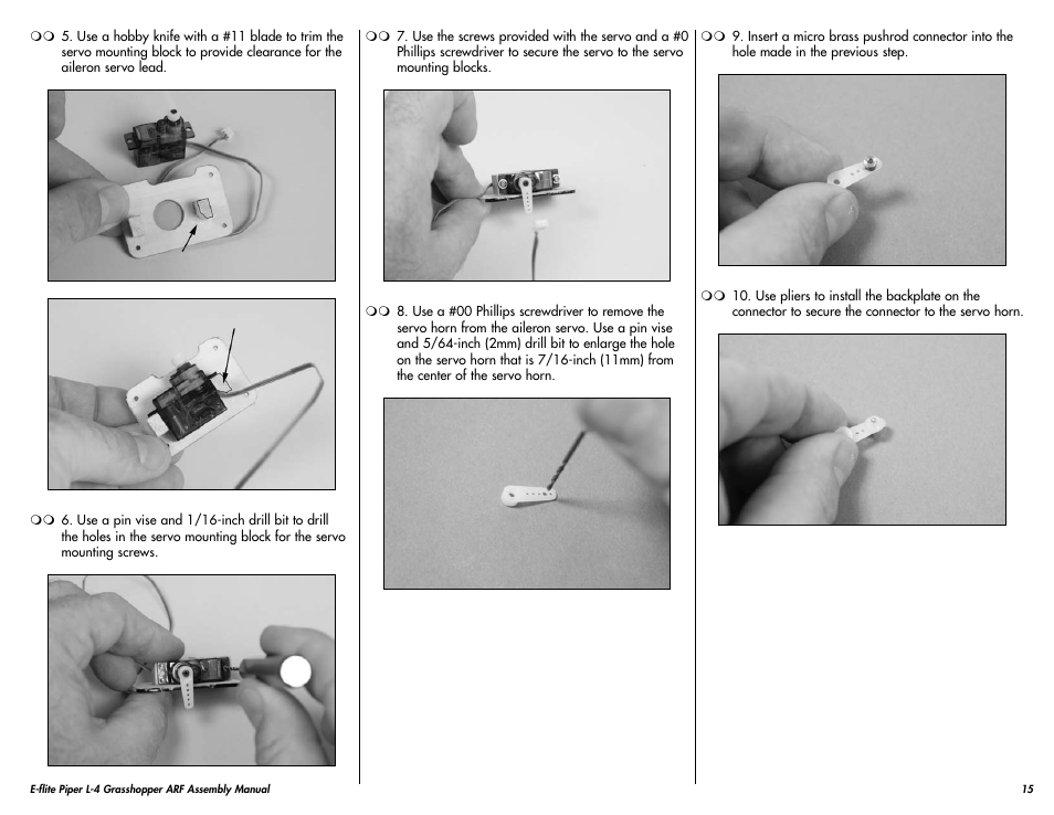 E-flite Piper L-4 Grasshopper 250 ARF User Manual | Page 15 / 24