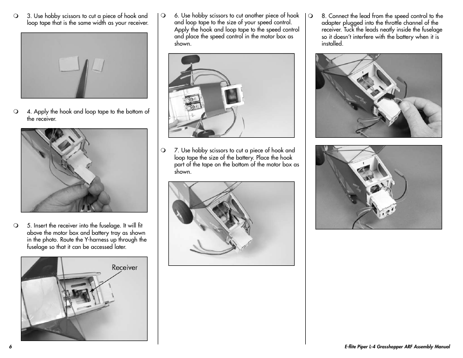 E-flite Piper L-4 Grasshopper 250 ARF User Manual | Page 6 / 24