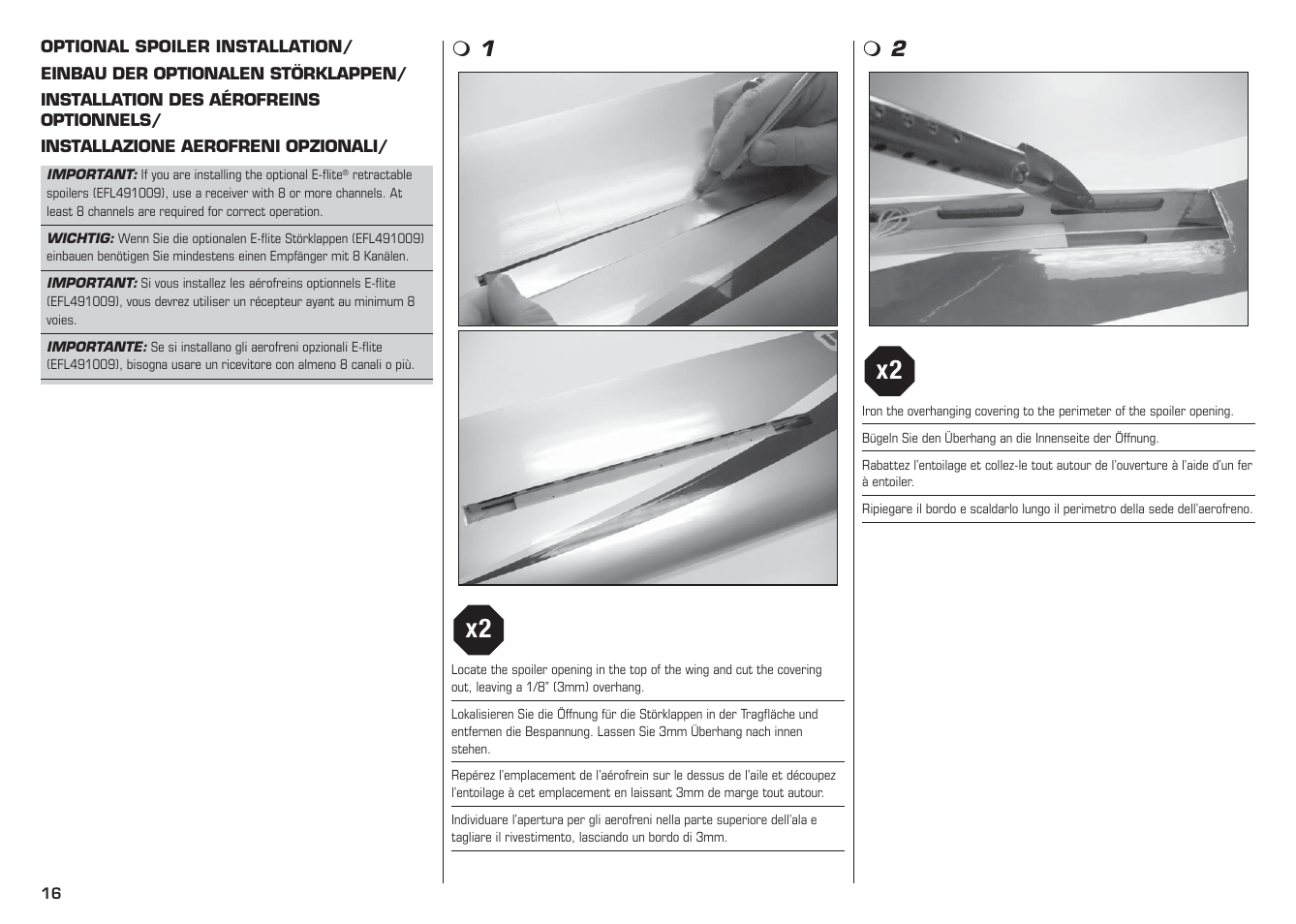 E-flite L-13 Blanik 4.2 m ARF User Manual | Page 16 / 60