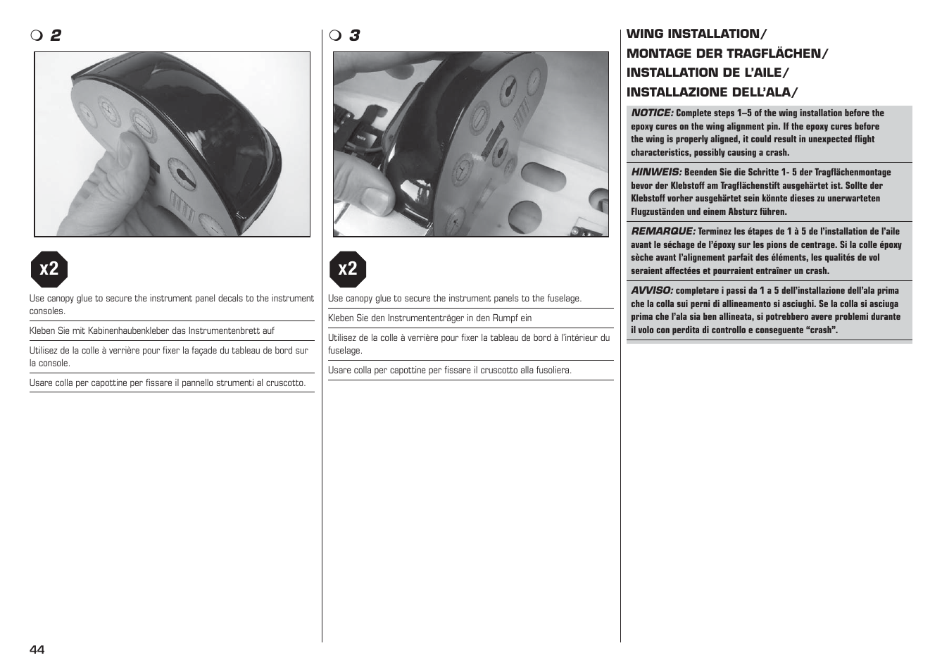 E-flite L-13 Blanik 4.2 m ARF User Manual | Page 44 / 60