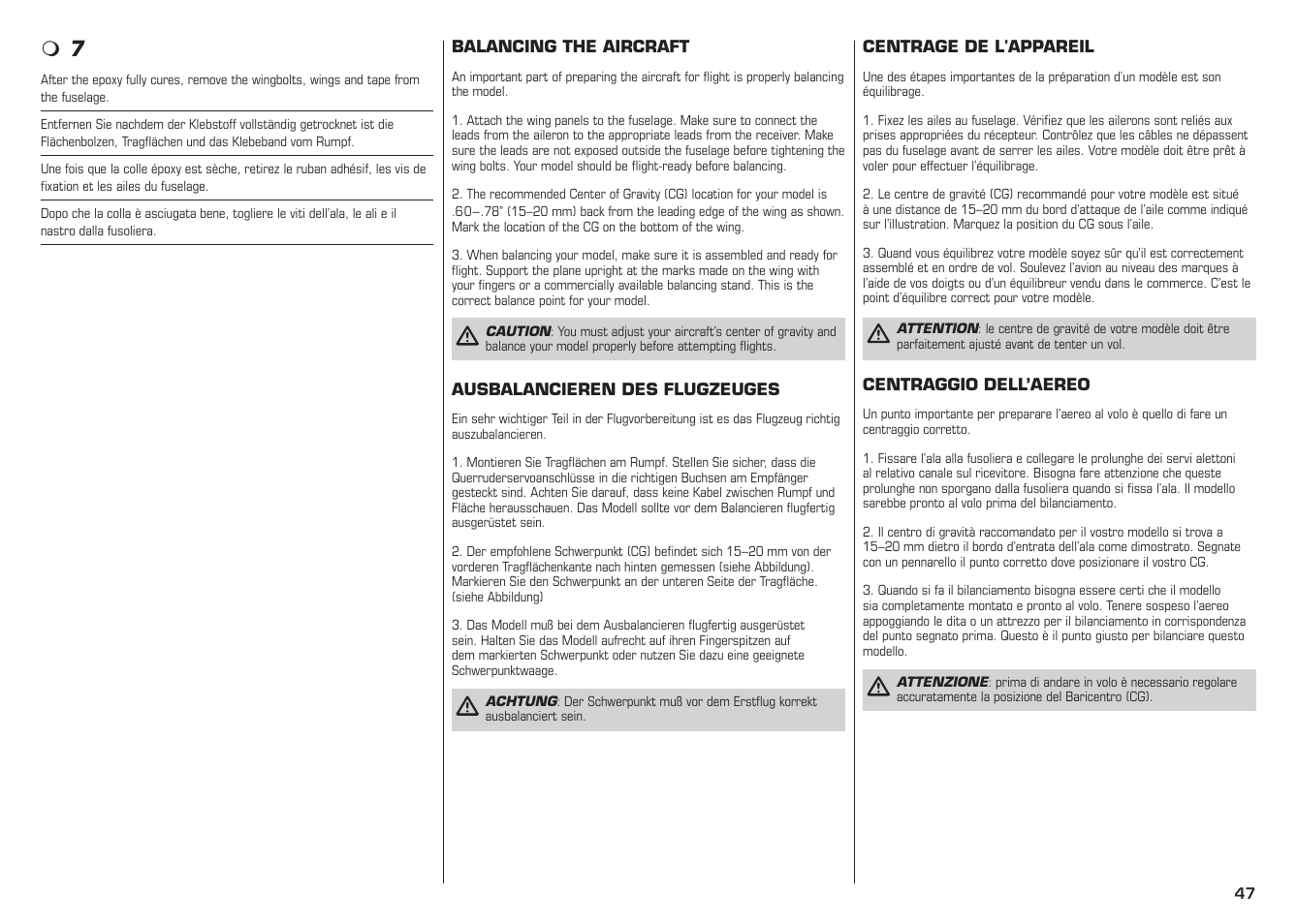 E-flite L-13 Blanik 4.2 m ARF User Manual | Page 47 / 60