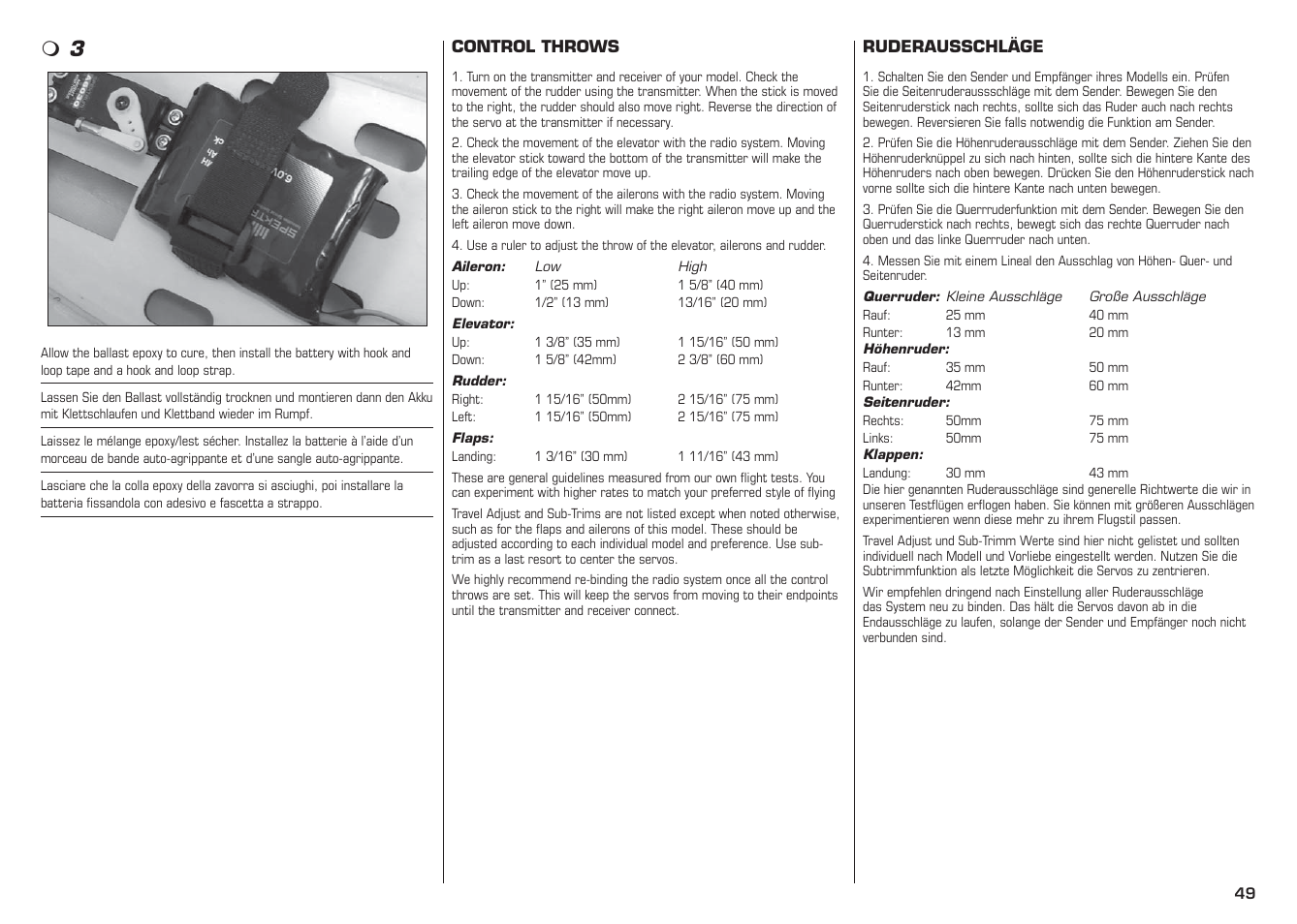 E-flite L-13 Blanik 4.2 m ARF User Manual | Page 49 / 60