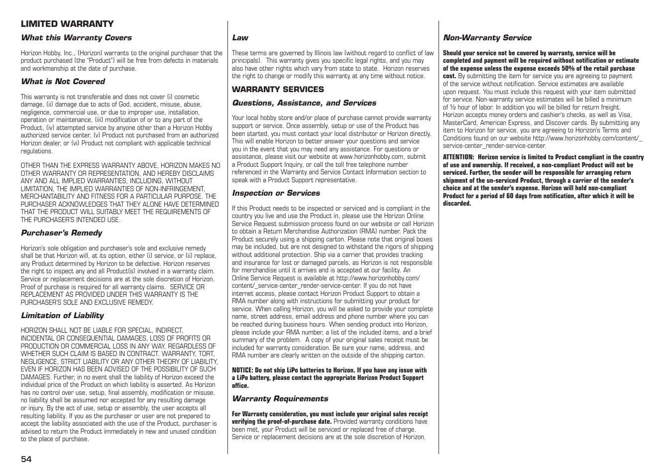 E-flite L-13 Blanik 4.2 m ARF User Manual | Page 54 / 60