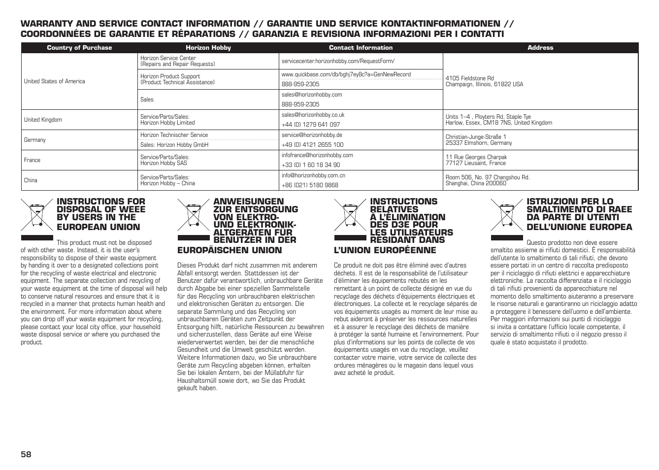 E-flite L-13 Blanik 4.2 m ARF User Manual | Page 58 / 60