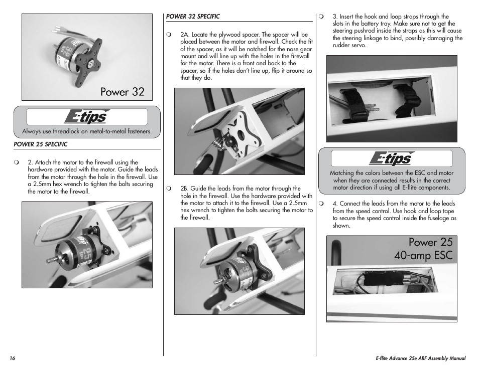 E-flite Advance 25e User Manual | Page 16 / 36