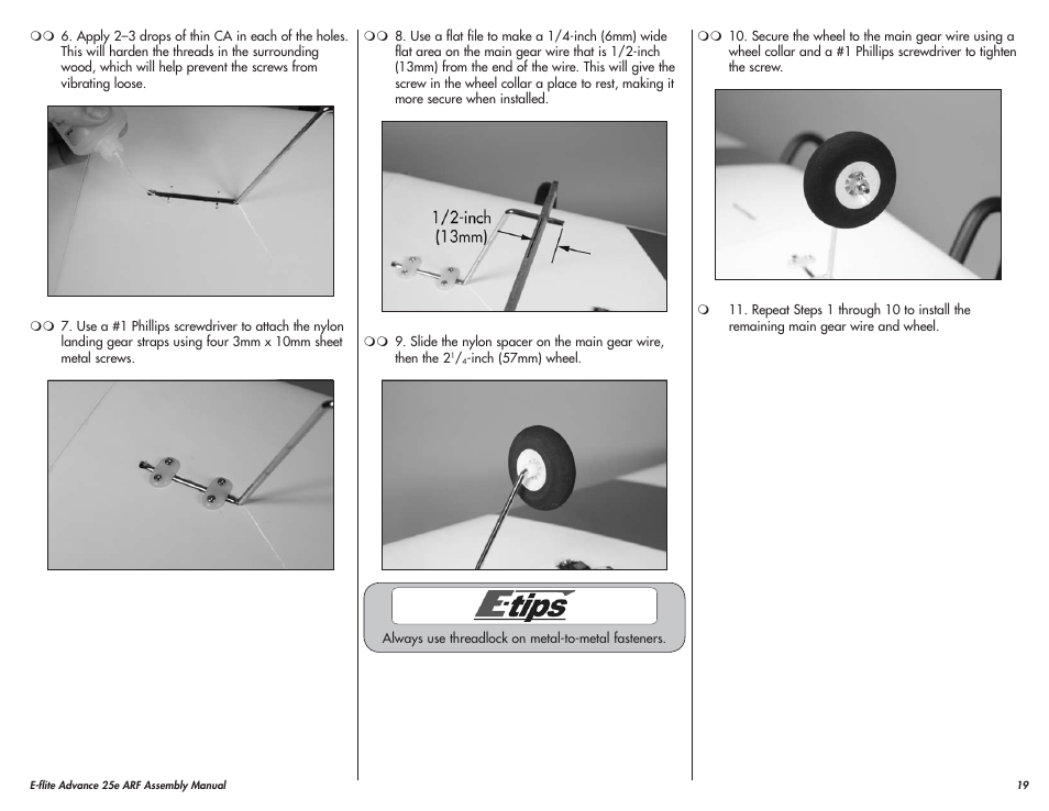 E-flite Advance 25e User Manual | Page 19 / 36