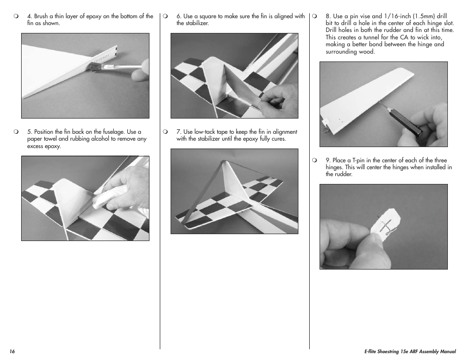 E-flite Shoestring 15e ARF User Manual | Page 16 / 32