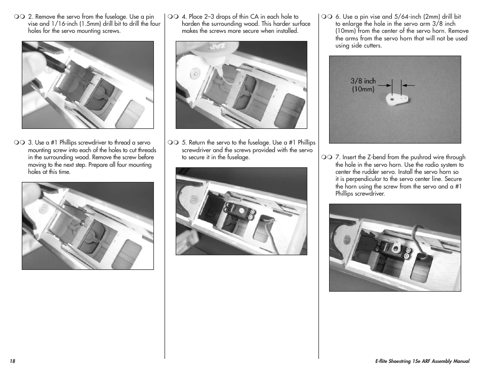 E-flite Shoestring 15e ARF User Manual | Page 18 / 32