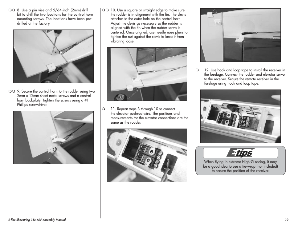 E-flite Shoestring 15e ARF User Manual | Page 19 / 32