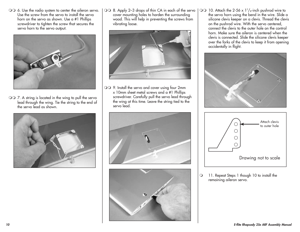 E-flite Rhapsody 25e ARF User Manual | Page 10 / 24