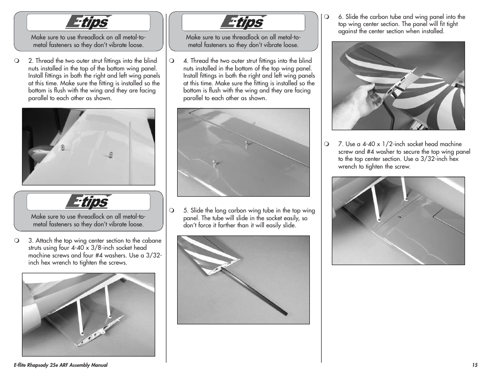 E-flite Rhapsody 25e ARF User Manual | Page 15 / 24