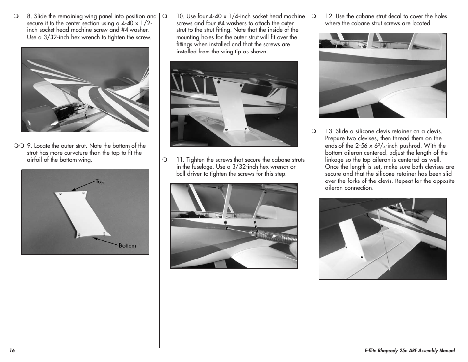 E-flite Rhapsody 25e ARF User Manual | Page 16 / 24
