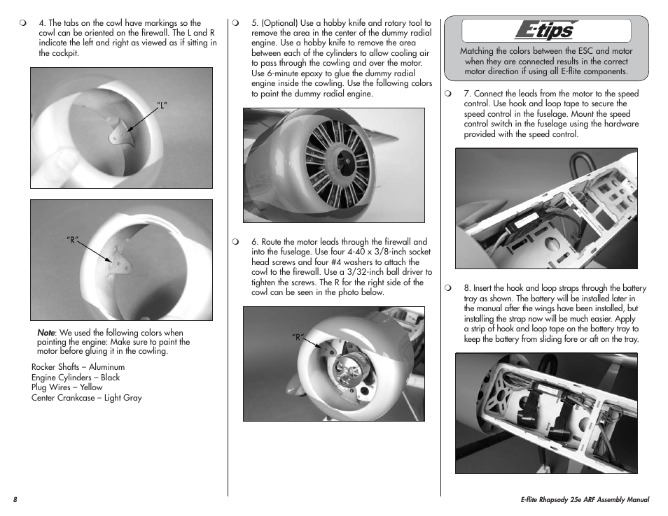 E-flite Rhapsody 25e ARF User Manual | Page 8 / 24