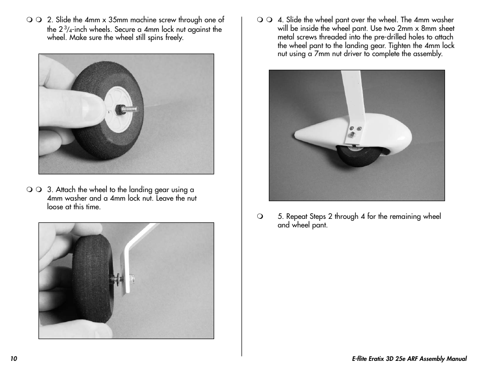 E-flite Eratix 3D 25e ARF User Manual | Page 10 / 32