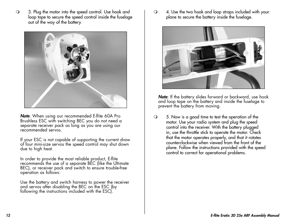 E-flite Eratix 3D 25e ARF User Manual | Page 12 / 32