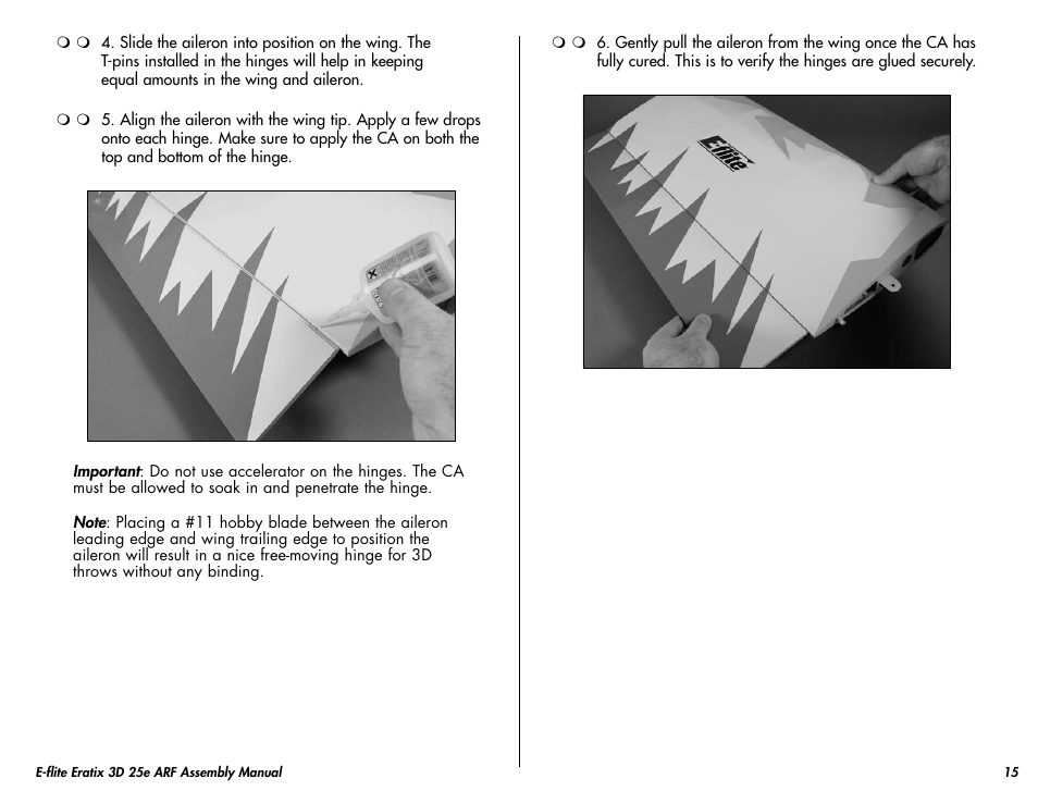 E-flite Eratix 3D 25e ARF User Manual | Page 15 / 32