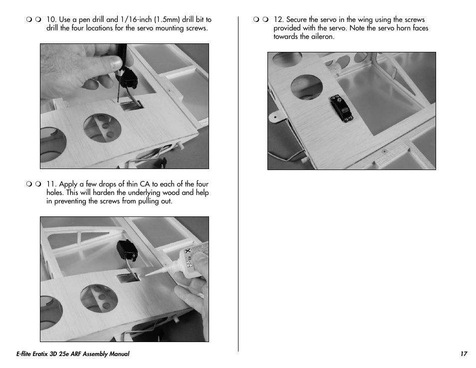 E-flite Eratix 3D 25e ARF User Manual | Page 17 / 32