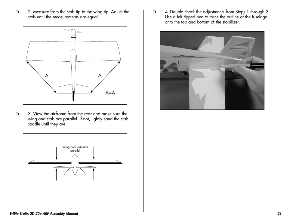 E-flite Eratix 3D 25e ARF User Manual | Page 21 / 32