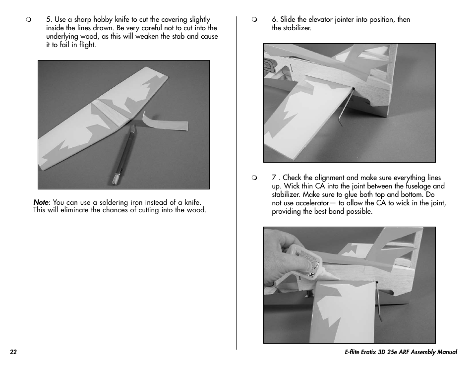 E-flite Eratix 3D 25e ARF User Manual | Page 22 / 32