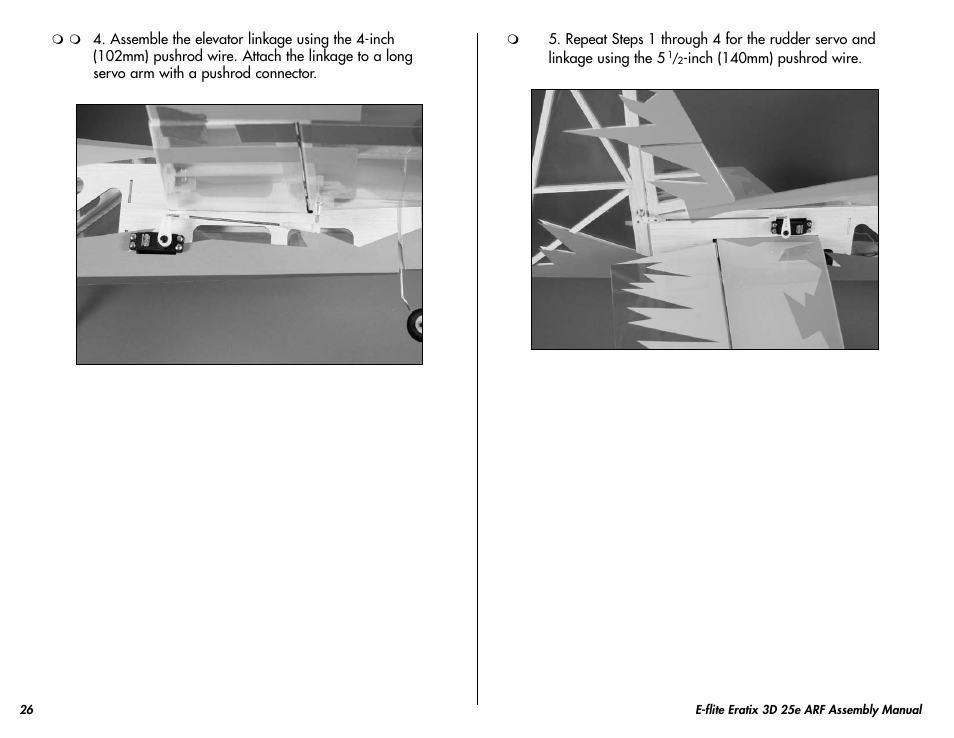 E-flite Eratix 3D 25e ARF User Manual | Page 26 / 32