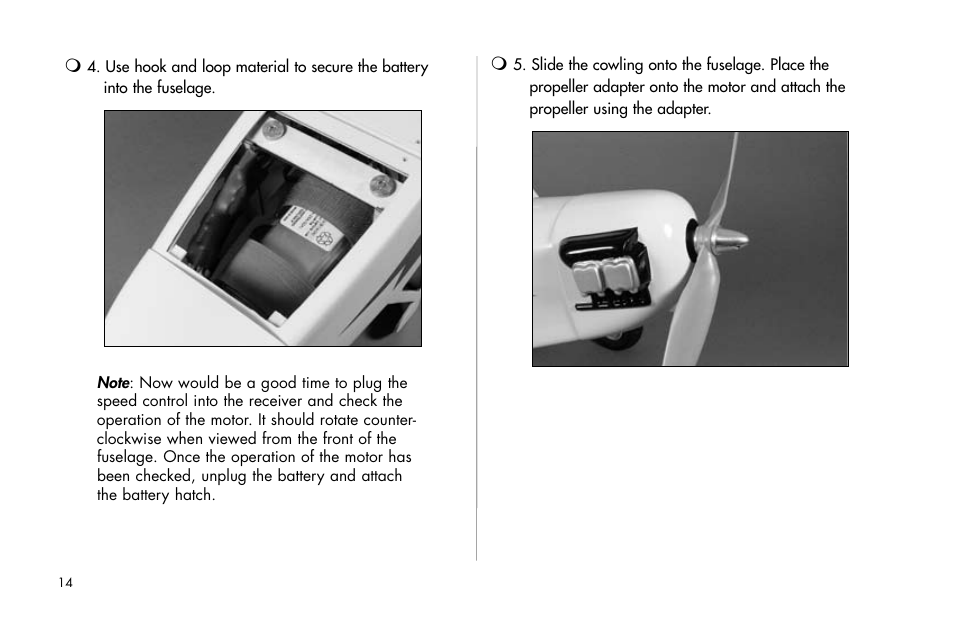 E-flite J-3 Cub 25 ARF User Manual | Page 14 / 52