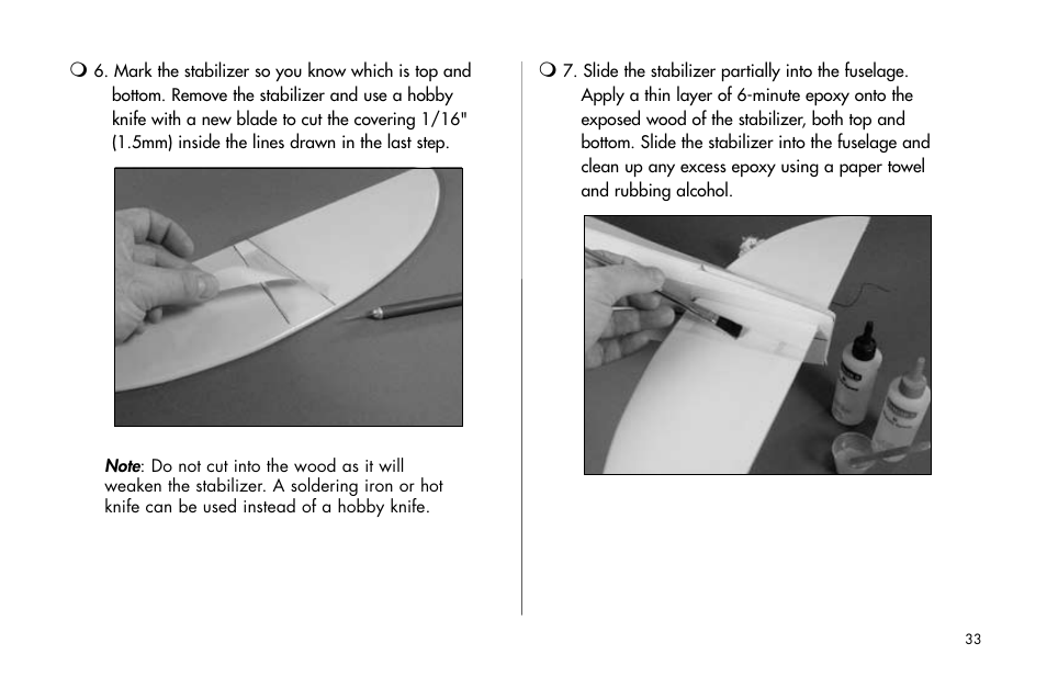 E-flite J-3 Cub 25 ARF User Manual | Page 33 / 52