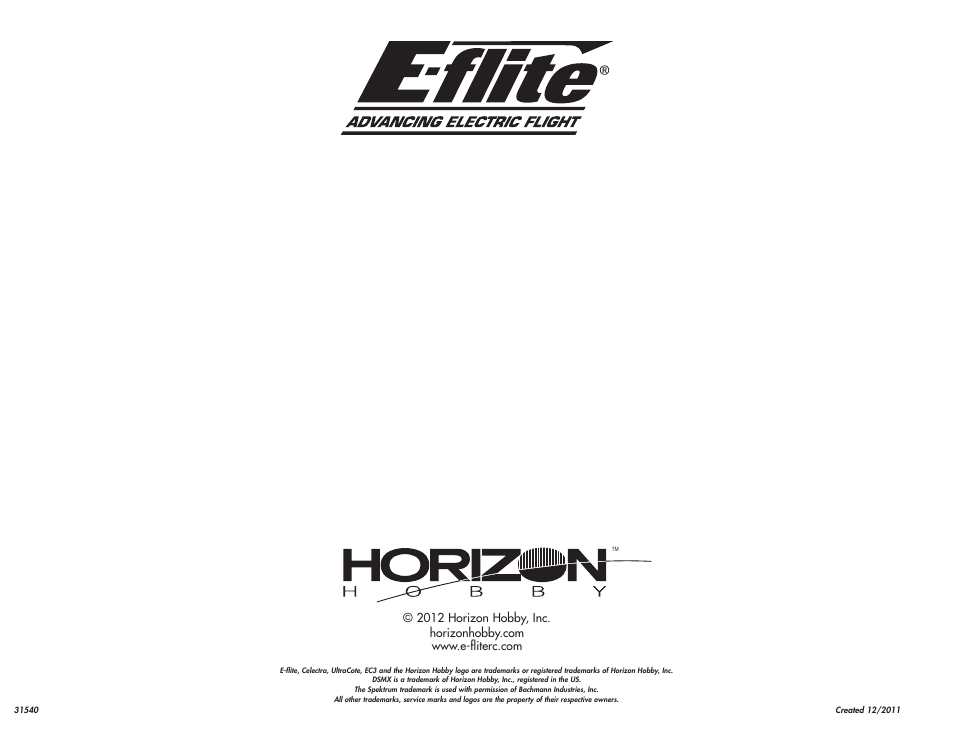 E-flite Twist 3D 480 ARF User Manual | Page 28 / 28