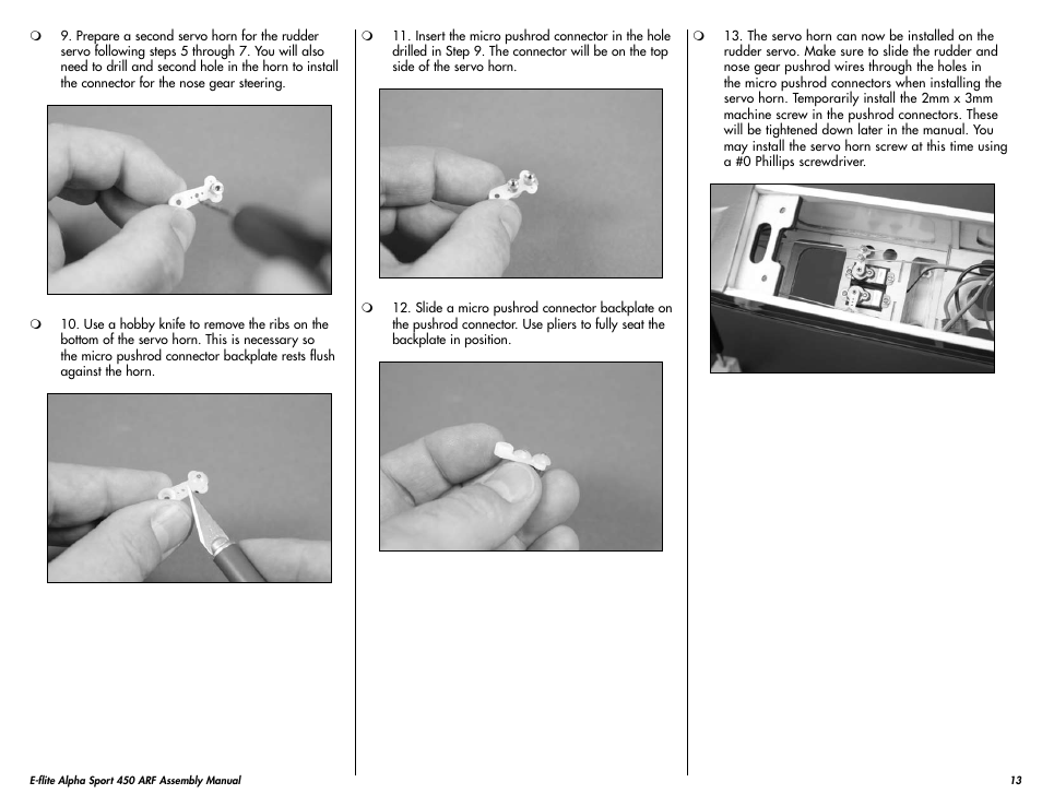 E-flite Alpha 450 Sport ARF User Manual | Page 13 / 36