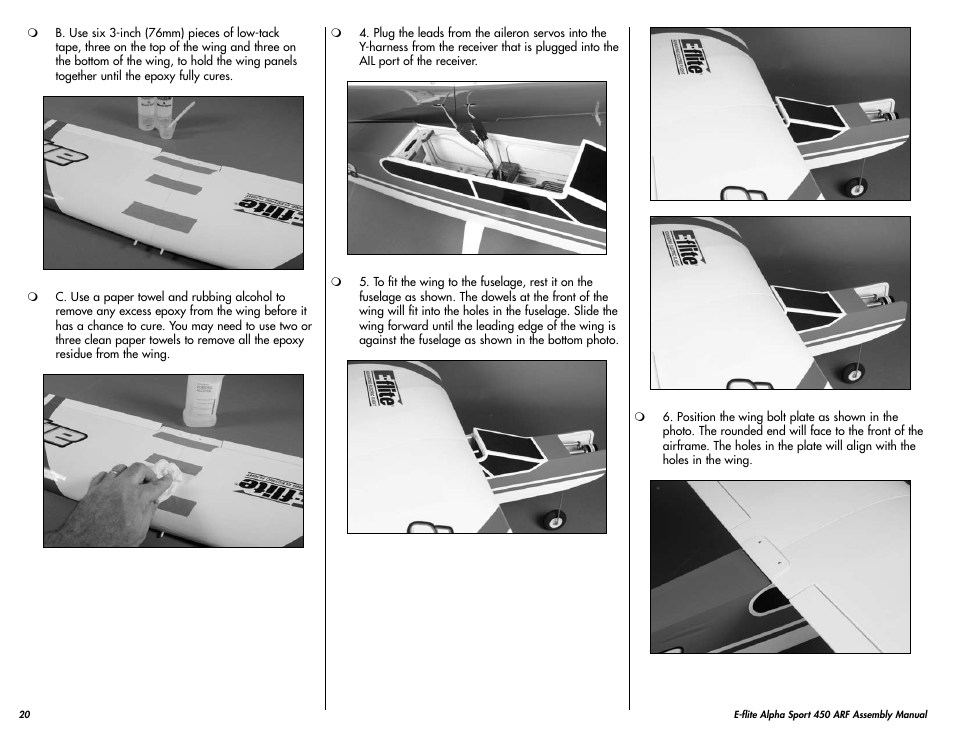 E-flite Alpha 450 Sport ARF User Manual | Page 20 / 36