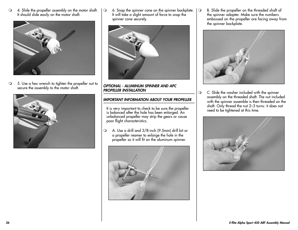 E-flite Alpha 450 Sport ARF User Manual | Page 26 / 36