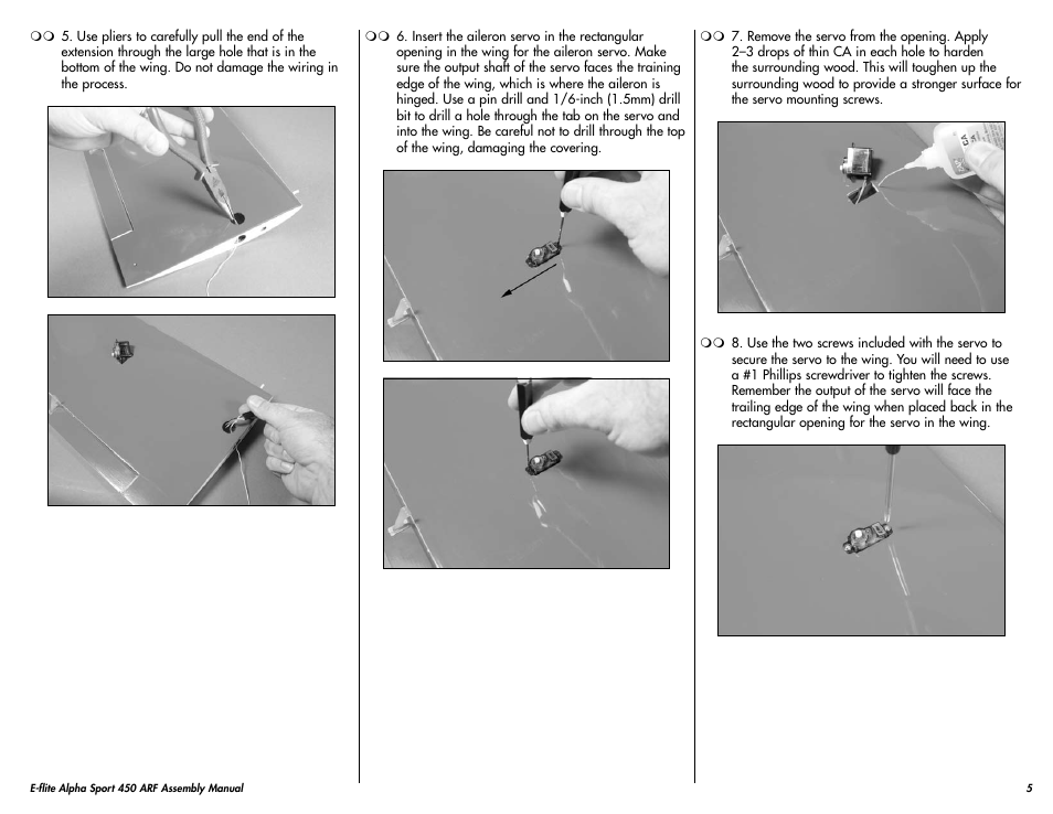 E-flite Alpha 450 Sport ARF User Manual | Page 5 / 36