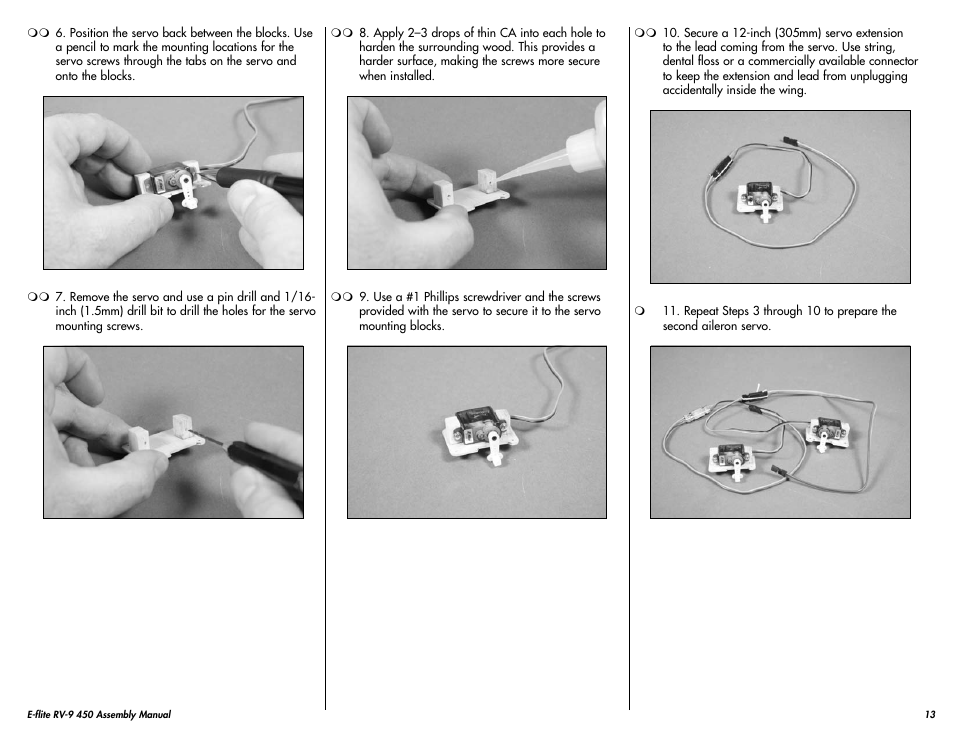 E-flite RV-9 450 ARF User Manual | Page 13 / 36